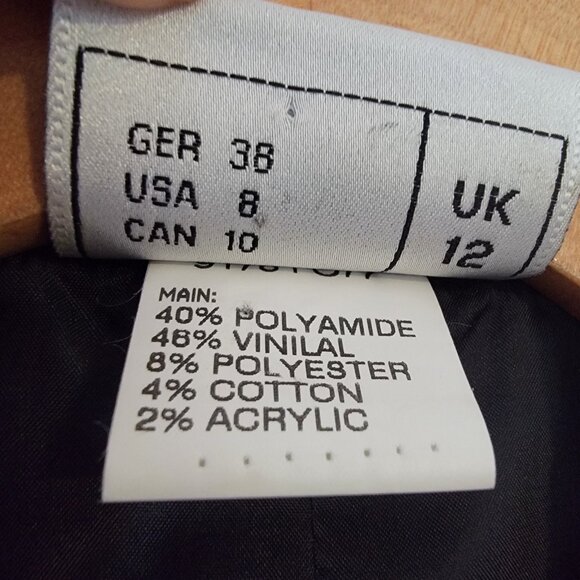 Vintage Frank Usher Sequin Top Sheer Arms Tuxedo Look Top US 8 UK 12 - Picture 4 of 11